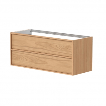 Apatinė spintelė Home 121 cm rudo ąžuolo faneruotė, dviguba 